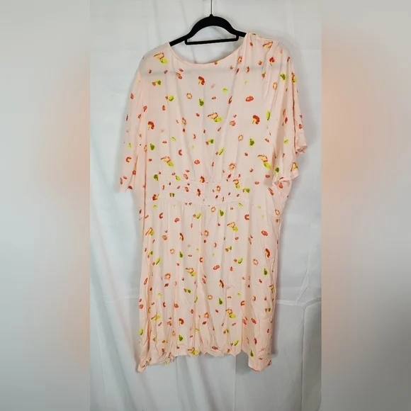 Bp Pink Apricot Floral A-Line Mini Dress in Plus Size 3x NWOT - Picture 7 of 8
